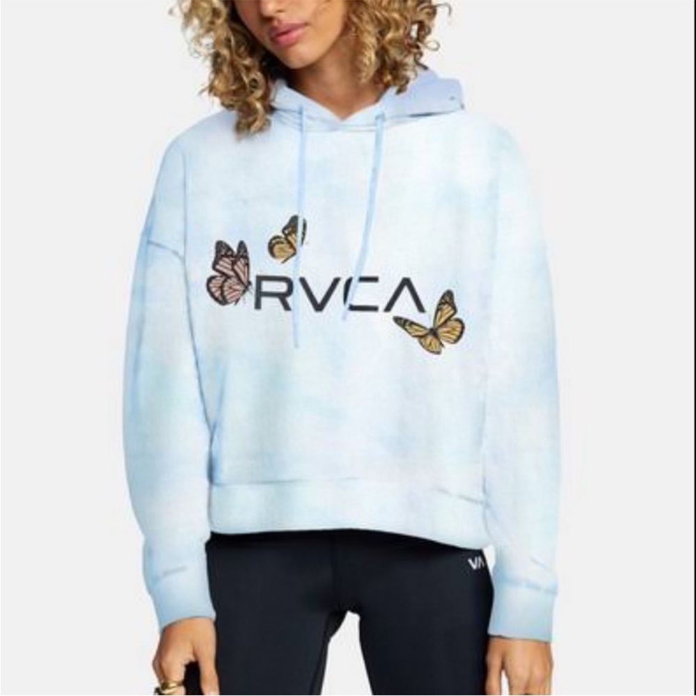 RVCA Venice Tie Dyed Butterfly Cropped Hoodie Small
